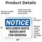 Signmission Reclaimed Waste Water Unfit For Drinking, 10 in W x Rectangle, Vinyl Decal OS-2PACK-NS-D-710-L-17992 - alternate 3